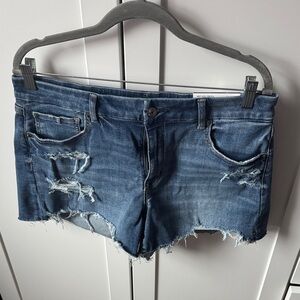 American Eagle Outfitters Ripped Blue Jean Shorts